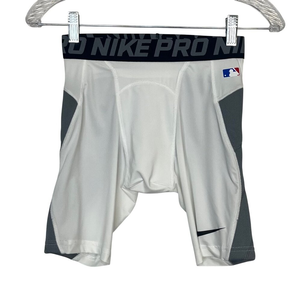Nike Pro Kids Hyperstrong Authentic MLB Compression Shorts Boys Medium White